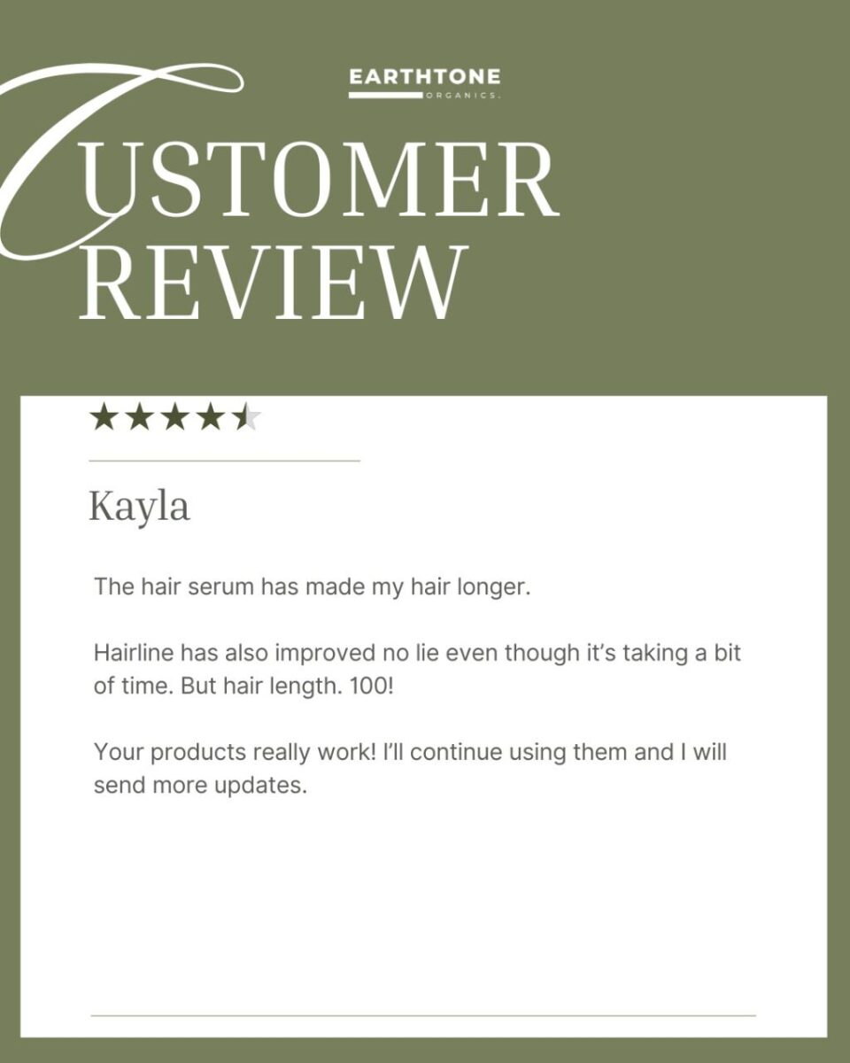 Customer Review | Organic & 100% Chemical Free Hair Care Products | Earthtone Organics